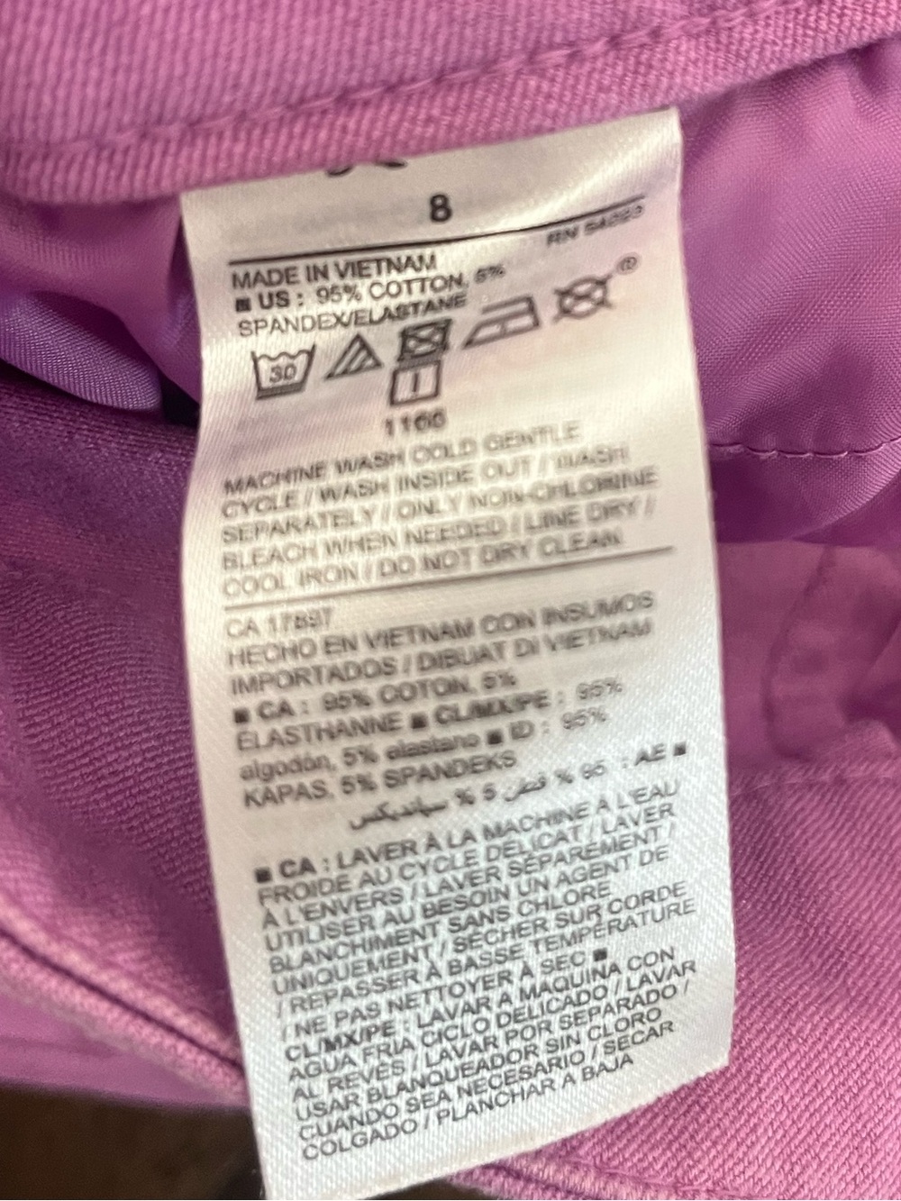 Old Navy Pixie Ankle Pants Slim Cropped Pants in Lilac Purple Womens Size 8 - Picture 6 of 6